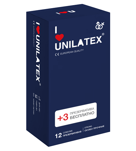 Unilatex Extra Strong 12 шт. Презервативы сверхпрочные + 3 шт. в подарок