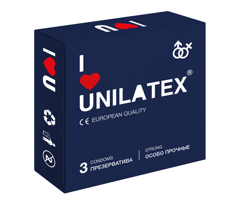 Unilatex Extra Strong 3 шт. Презервативы сверхпрочные