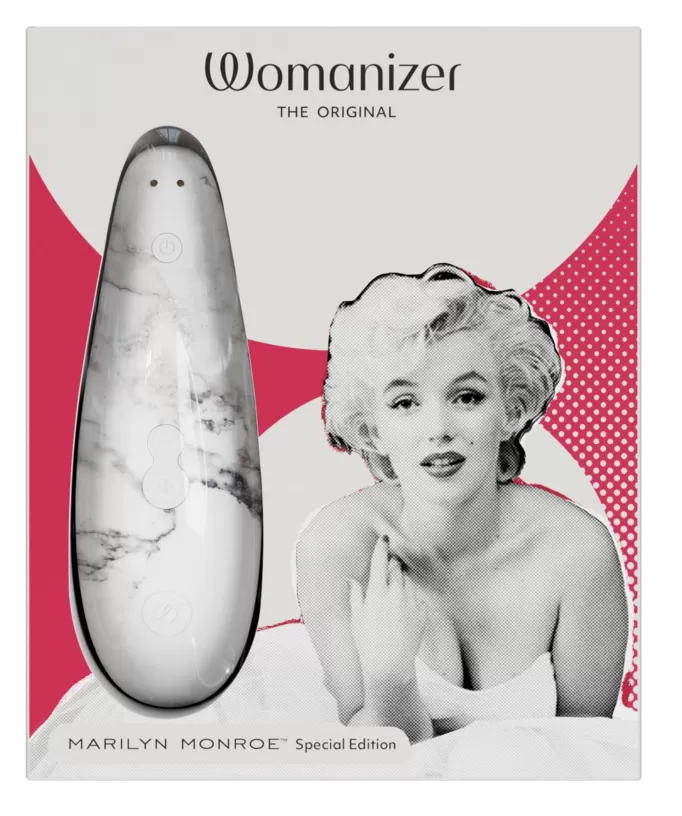 Бесконтактный клиторальный стимулятор Womanizer Marilyn Monroe мраморно-белый