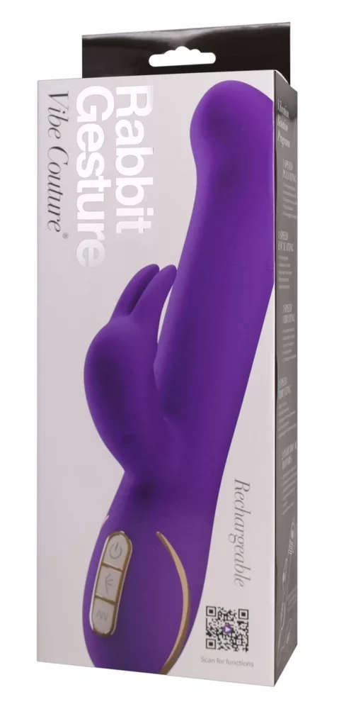 Вибратор Rabbit Gesture многофункциональный, фиолетовый
