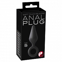 Анальная втулка с кольцом Soft Touch Plug S, черная 